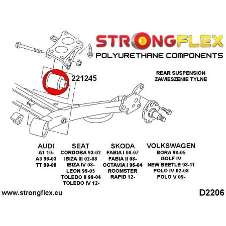 221245A: Tuleja tylnej belki SPORT Audi A1