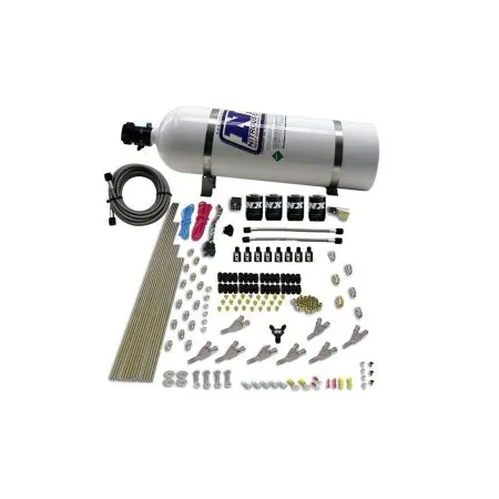 8 Cylinder S.T.D Annular Nozzle Direct Port 4 Solenoids Carburted Applications with 15Lb Bottle Nitrous Express NX 80018-15