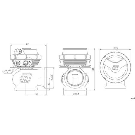 Zawór wastegate Turbosmart TS-0552-1014 WG40 GenV Compgate 40 14psi