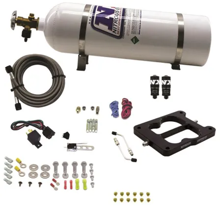 Q-Jet Holley Spreadbore Hitman Nitrous System 100-150-200Hp with 15Lb Bottle Nitrous Express NX 40080-15