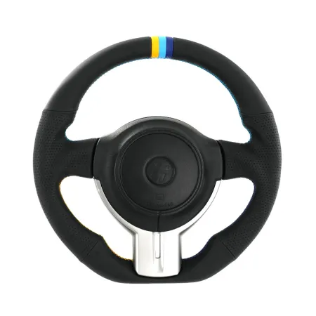 GReddy Black Leather Steering Wheel with 3-Color Stripe for Toyota GT86 (12-16)