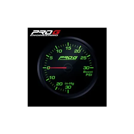 Wskaźnik Pro G Race Series RC, doładowania Boost 30 PSI GREEN 52mm