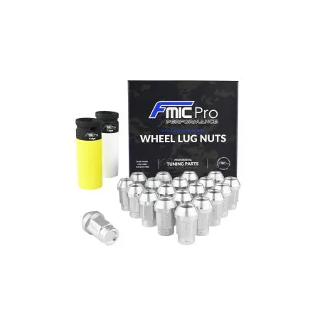 Kute nakrętki aluminiowe do kół FMIC.Pro M12x1.25 Srebrne 20szt. stożkowe 7075-T6