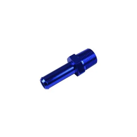 Nypel adapter aluminiowy 3/8" NPT na króciec 12-13mm (1/2) push-on niebieski