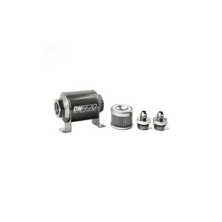 DeatschWerks In-Line Fuel Filter Kit -6AN 100 Micron 70mm