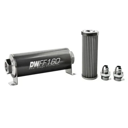DeatschWerks In-Line Fuel Filter Kit -8AN 40 Micron 160mm