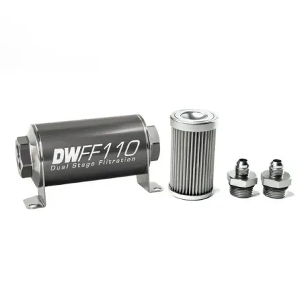 DeatschWerks In-Line Fuel Filter Kit -6AN 10 Micron 110mm