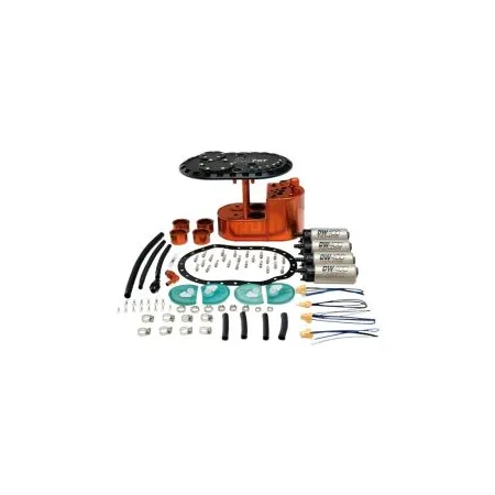 DeatschWerks 2.0L Fuel Cell Surge Tank with 4 DW400 Fuel Pumps
