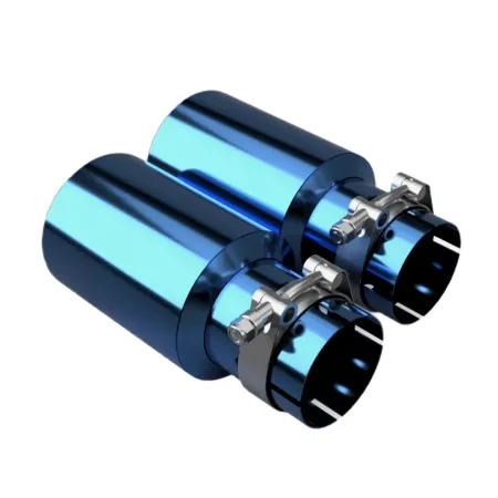 Tytanowe końcówki wydechu niebieskie Restomotive