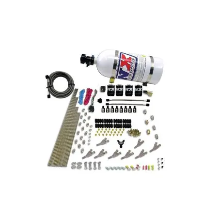 8 Cylinder S.T.D Annular Nozzle Direct Port 4 Solenoids Carburted Applications with 10Lb Bottle Nitrous Express NX 80018-10