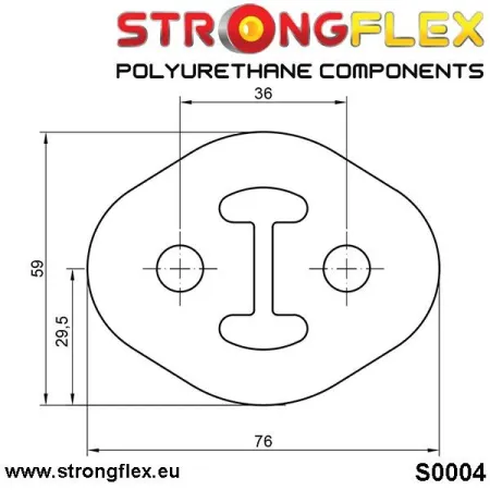 000004B: Wieszak tłumika 36mm Subaru Impreza GC GF