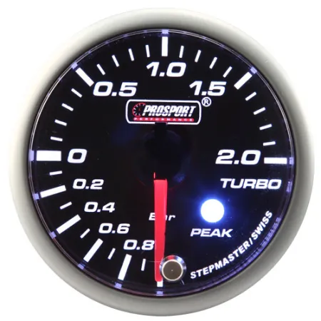 Wskaźnik Prosport Boost seria Stepper Motor Peak 52mm zielony