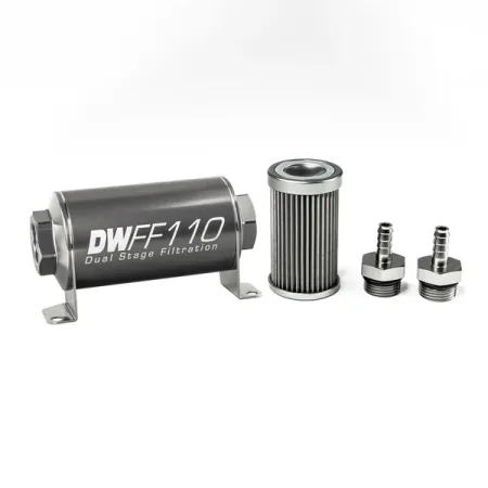 DeatschWerks In-Line Fuel Filter Kit 5/16IN 40 Micron 110mm