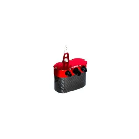 Universal Carbon Fiber Oil Catch Can - Small Red With Fume Filter RTMG Performance