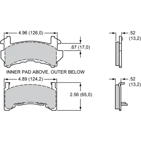 Klocki hamulcowe Wilwood 150-20-D154K BP-20 D154 Street Performance Racing Pads .52