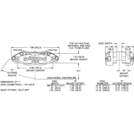 Zacisk hamulcowy Wilwood 120-14709 DynaPro 4 tłoczkowy