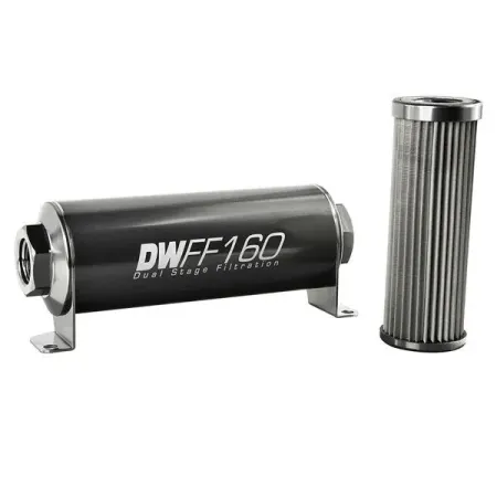 DeatschWerks In-Line Fuel Filter Kit -10AN Female 10 Micron 160mm