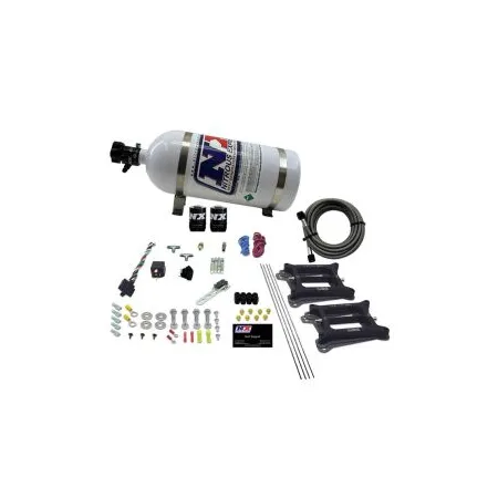 Dual 4150 Conventional Plate System Alcohol Stage 6 50-300Hp with 10Lb Bottle Nitrous Express NX 30245-10