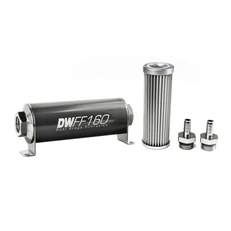 DeatschWerks In-Line Fuel Filter Kit 3/8IN 5 Micron 160mm