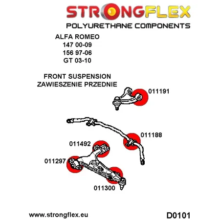 Alfa Romeo 147 156 GT 011188B: Tuleja stabilizatora przedniego Alfa Romeo 147