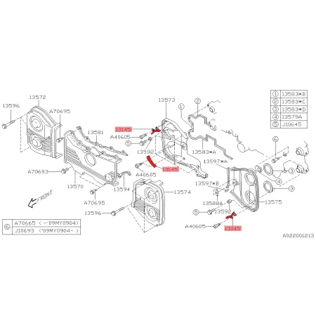 Prowadnica Tylnej Pokrywy Paska Rozrządu 13145AA010 Subaru
