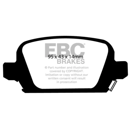 DP1410 Klocki hamulcowe ULTIMAX2 EBC Brakes Opel Corsa C Tigra VAUXHALL Corsa C Tigra Holden Australia and New Zealand Barina C