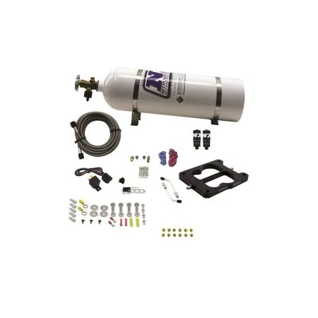 Q-Jet Holley Spreadbore Hitman Nitrous System 100-150-200Hp with 15Lb Bottle Nitrous Express NX 40080-15