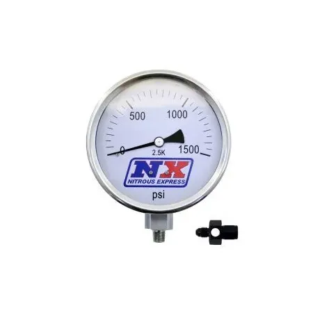 4 Inch Nitrous Pressure Gauge (Liquid Filled) with 4AN Adapter Nitrous Express NX 15541