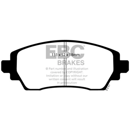 DP1431 Klocki hamulcowe ULTIMAX2 EBC Brakes Toyota Corolla EE111 Corolla ZZE111 Corolla AE111 Corolla ZZE112 Corolla WZE110 Corolla CE110 Corolla CDE1