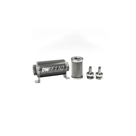 DeatschWerks In-Line Fuel Filter Kit 3/8IN 10 Micron 110mm