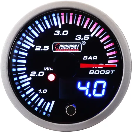 Prosport JDM Series 52mm - Wskaźnik doładowania 0-4 Bar z wodoodpornym czujnikiem