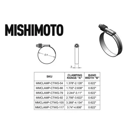 Mishimoto Constant Tension Worm Gear Clamp Gold 66mm