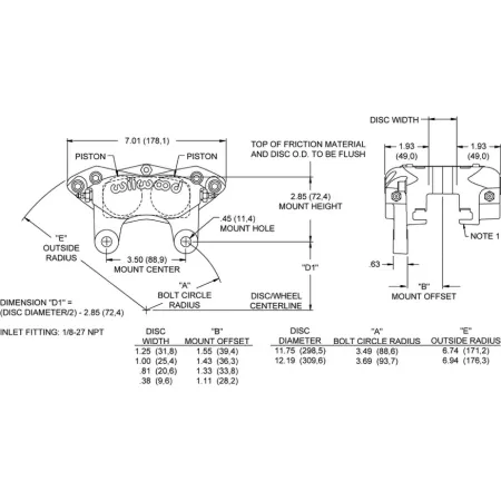 Uniwersalny zacisk hamulcowy 4 tłoczkowy Wilwood 120-11574 Forged Narrow Dynalite