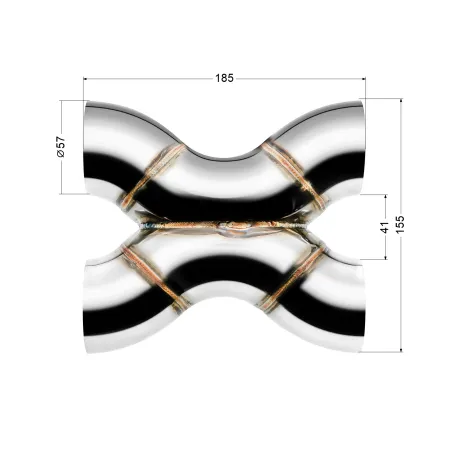 Spawany X-Pipe FMIC.Pro 57mm stal nierdzewna 304