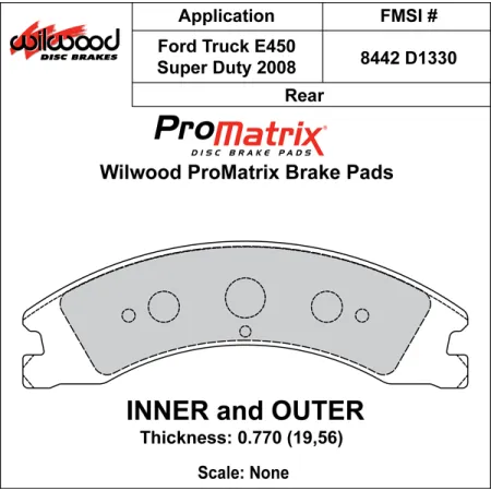 Klocki hamulcowe Wilwood 150-D1330K PM ProMatrix D1330 Street Performance Racing Pads .77
