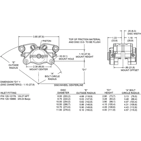 Uniwersalny zacisk hamulcowy 2 tłoczkowy Wilwood 120-16888 GP200