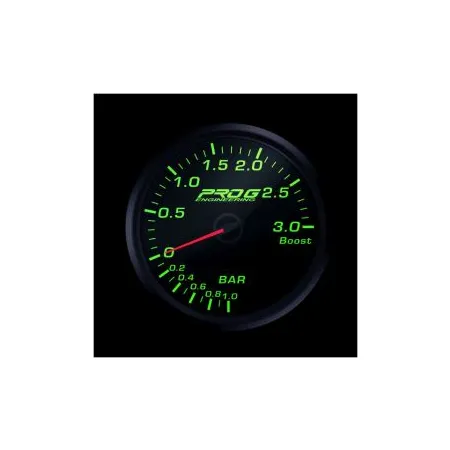 Wskaźnik Pro G Race Series RC, doładowania Boost 3 Bar GREEN 60mm