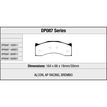 DP8087.30SR11 Sportowe klocki hamulcowe Sintered SR11™ EBC Brakes
