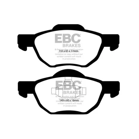 DP1525 Klocki hamulcowe ULTIMAX2 EBC Brakes Honda Accord CL7 Accord CM1 Accord CL9 Accord CM2 Accord CN1 Accord CN2