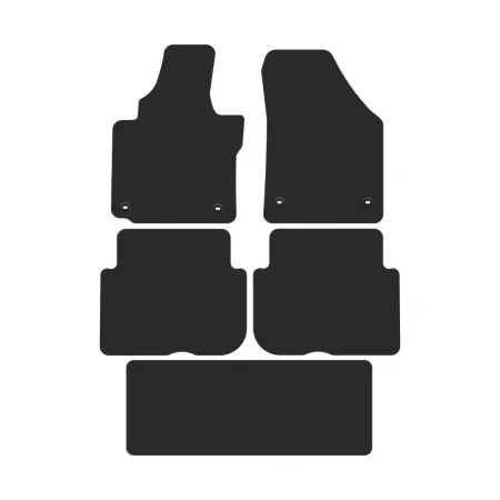 Dywaniki welurowe Premium FMIC Performance VW Touran 2003-2010 wersja 7 osobowa stopery owalne