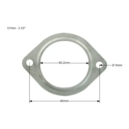 Uszczelka wydechu nierdzewna 57mm – 2,25” - 2 Otwory