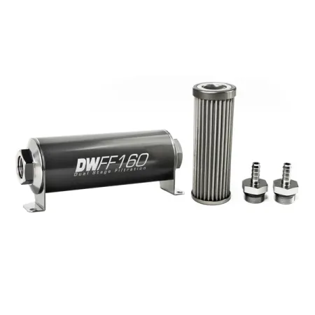 DeatschWerks In-Line Fuel Filter Kit 5/16IN 40 Micron 160mm