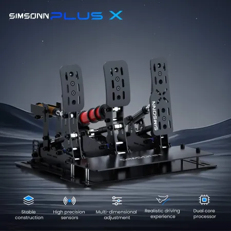 Pedalbox Pedały SIMSONN Plus X Racing Simracing Symulator - Srebrny