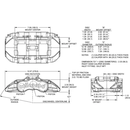 Zacisk hamulcowy 6 tłoczkowy Wilwood 120-13949 GN6R lewy
