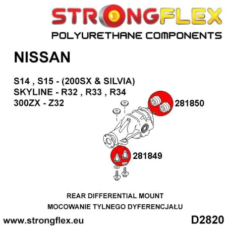 281850A: Tuleja tylnego dyferencjału - tylna SPORT Nissan 200SX S14