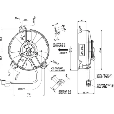 WENTYLATOR OSIOWY SPAL TŁOCZĄCY 12V VA31-A101-46S (130MM)
