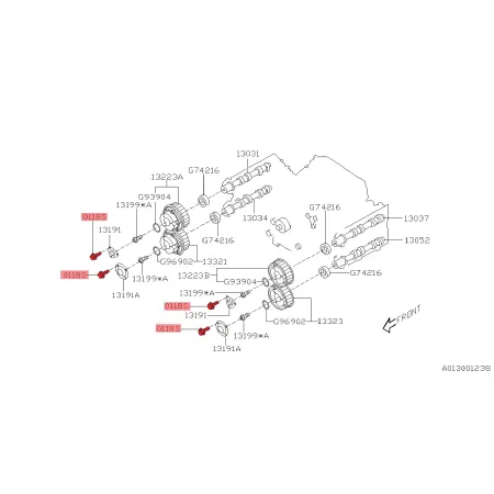 Śruba pokrywy koła zmiennych faz rozrządu AVCS 011805100 Subaru