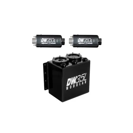 DeatschWerks 3.5L Surge Tank with 2 350iL In-Line Fuel Pump