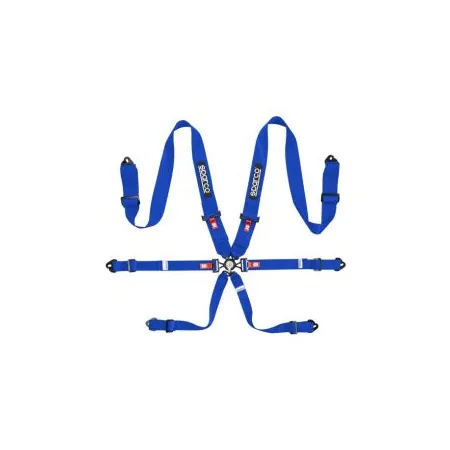 Sparco Competition Harness H-3 6-Point 3" Blue FIA Approved 8853-2016
