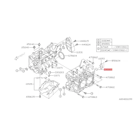 O-Ring Piston Pin Lock 806931070 for Subaru